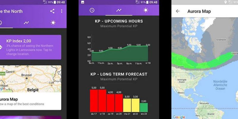 Nordlichter App und Karte