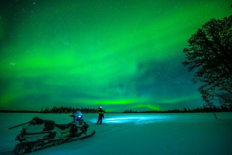 Polarlichter jagen typische lappländische Aktivitäten in Lappland im Winter entdecken mit Nordic
