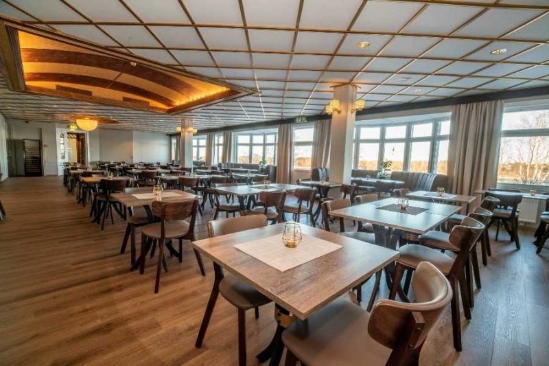 Das renovierte Restaurant vom Grand Arctic Resort in Overkalix in Schwedisch Lappland