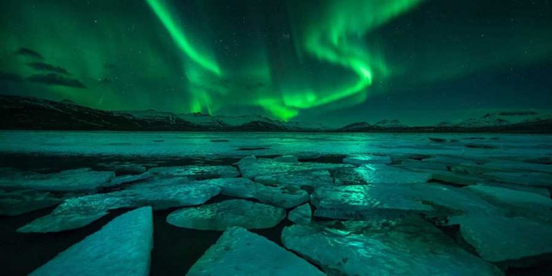 Island Sueden Jokulsarlon Polarlicht