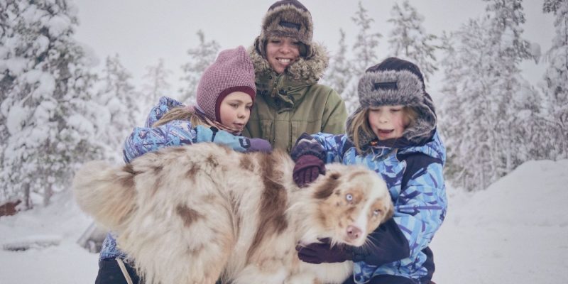 Husky Schlittenfahrten mit Kindern in Lappland Nordic