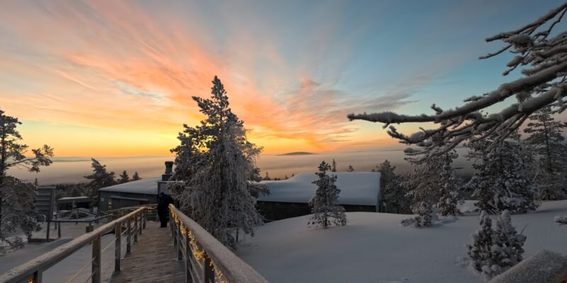 Sonnenuntergang-über-der-Lapland-View-Lodge©Anne-Fritsch