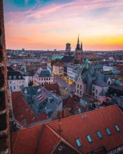 Aussicht-über-Kopenhagen-bei-Sonnenuntergang-Reisen-nach-Daenemark-mit-Nordic-der-Skandinavien-Spezialist-©Mathias-Brandt